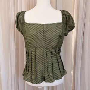 Anthropologie Textured corset Green Blouse